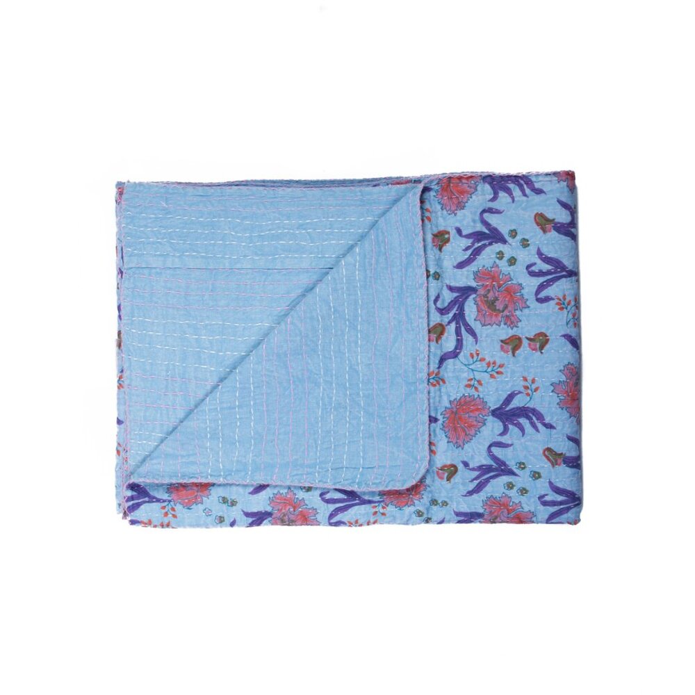 Taj Hotel Home Decor Kantha Cotton Throw | 1-Piece | Multicolor | 50"x70"